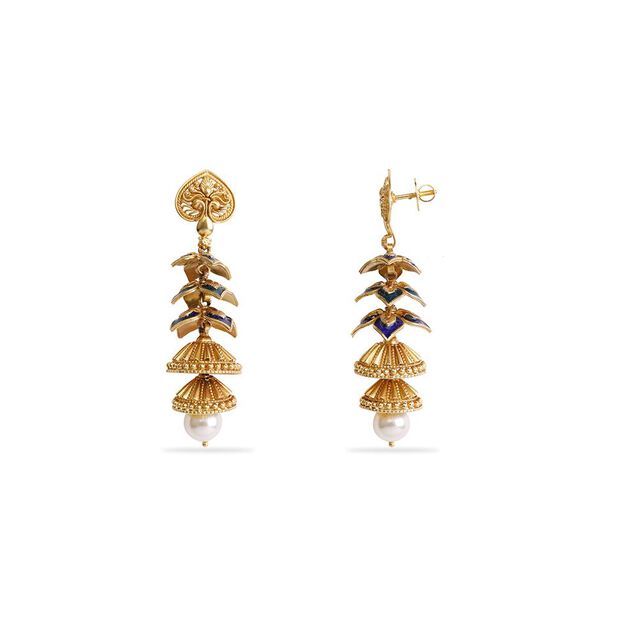 Vishu Glow Peacock Jhumka 4