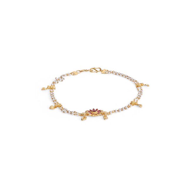 Graceful Floral Pearl Anklet 3