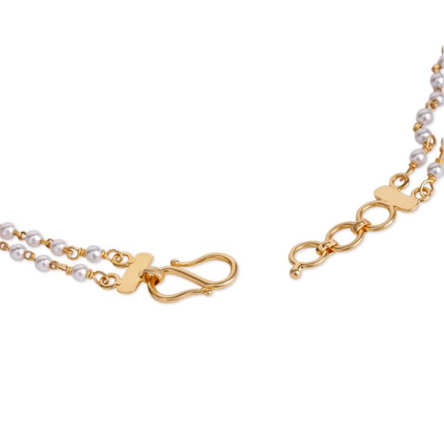 Graceful Floral Pearl Anklet 6
