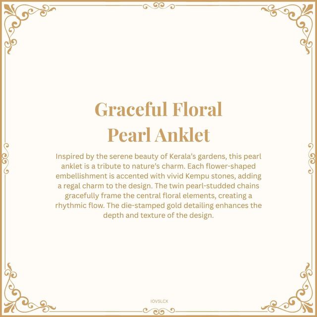 Graceful Floral Pearl Anklet 8