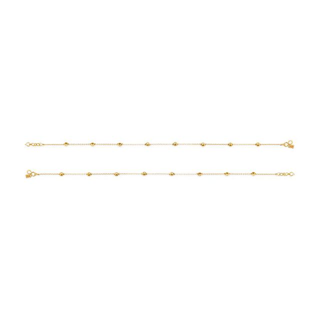 Gold Beaded Anklet Pair 2