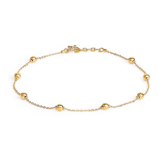 Gold Beaded Anklet Pair 3