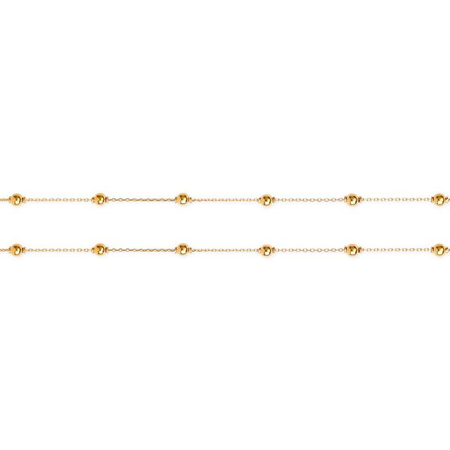 Gold Beaded Anklet Pair 4