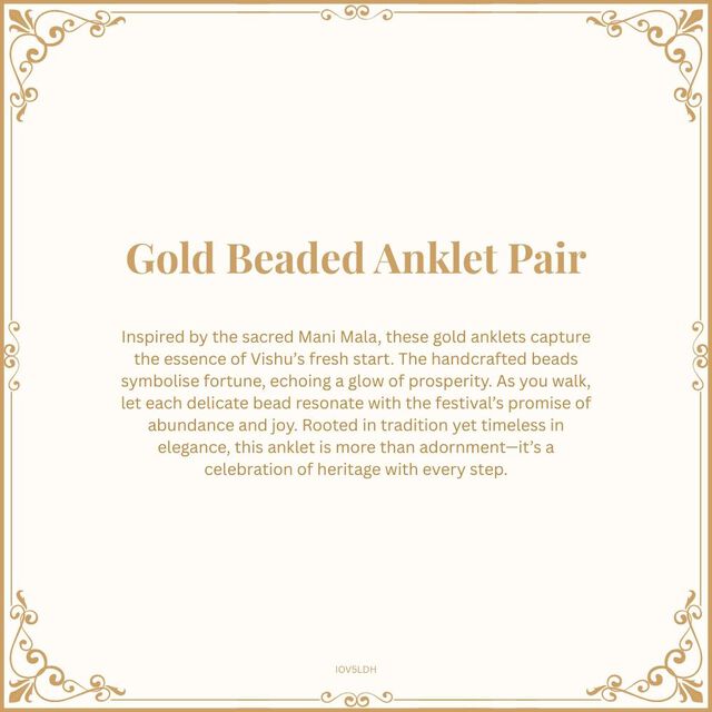 Gold Beaded Anklet Pair 7