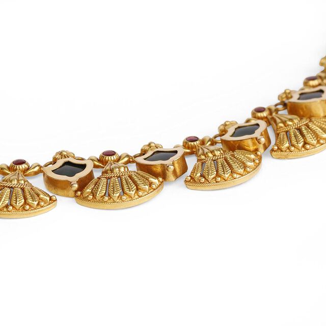 Traditional Palakka Mala Gold Necklace 8