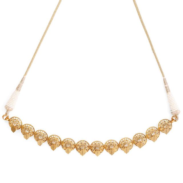 Peepal Leaf Floral Gold Choker 
