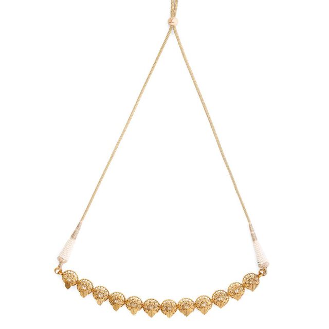 Peepal Leaf Floral Gold Choker 2