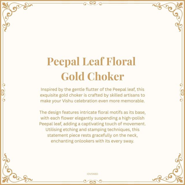 Peepal Leaf Floral Gold Choker 8