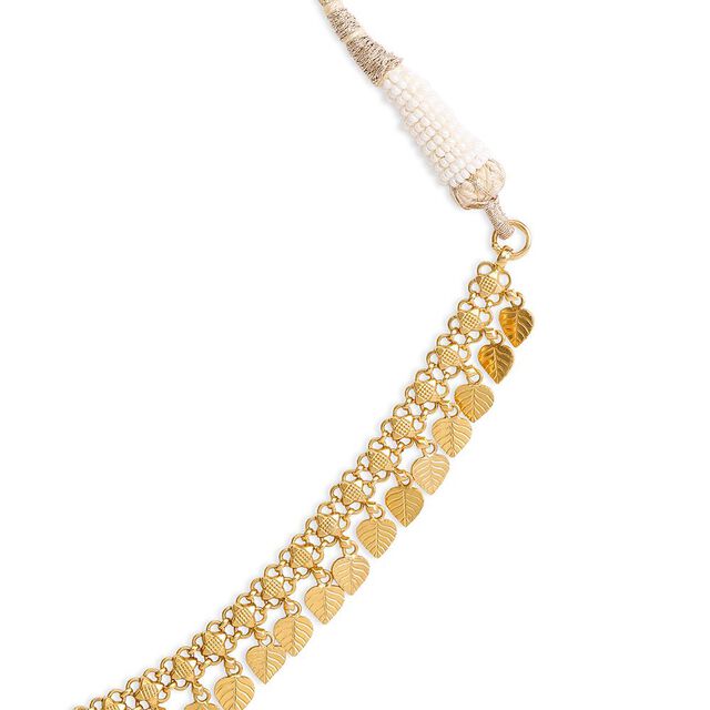 Graceful Peepal Leaf Gold Necklace 4