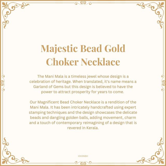 Majestic Bead Gold Choker Necklace 8