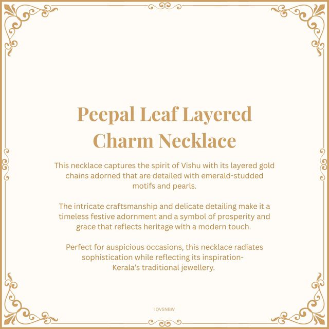 Peepal Leaf Layered Charm Necklace 7