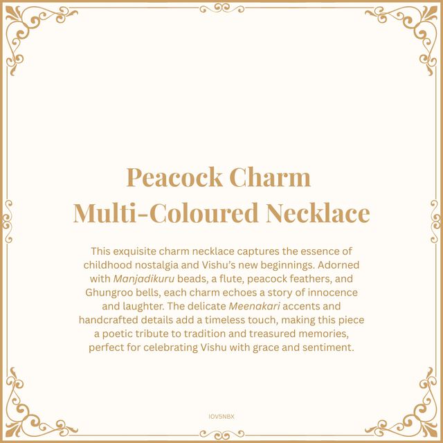 Peacock Charm Multi-Coloured Necklace 8