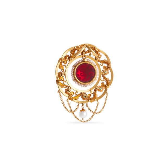 Tanishq 22KT Gold Pendant and Earrings Set 3