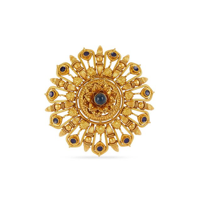 Tanishq 22KT Gold Pendant and Earrings Set 2