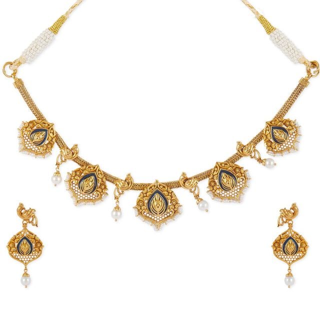 Tanishq 22KT Gold Necklace Set 