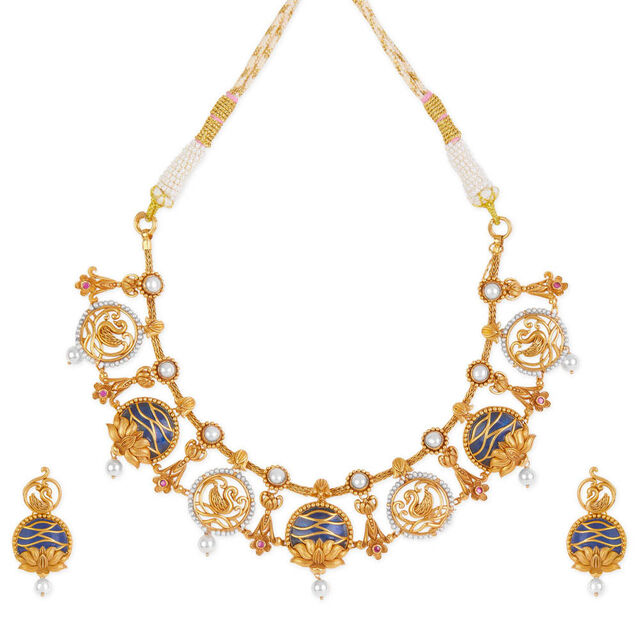 Tanishq 22KT Gold Necklace Set 