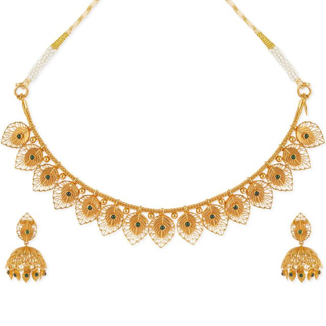 Tanishq 22KT Gold Necklace Set 