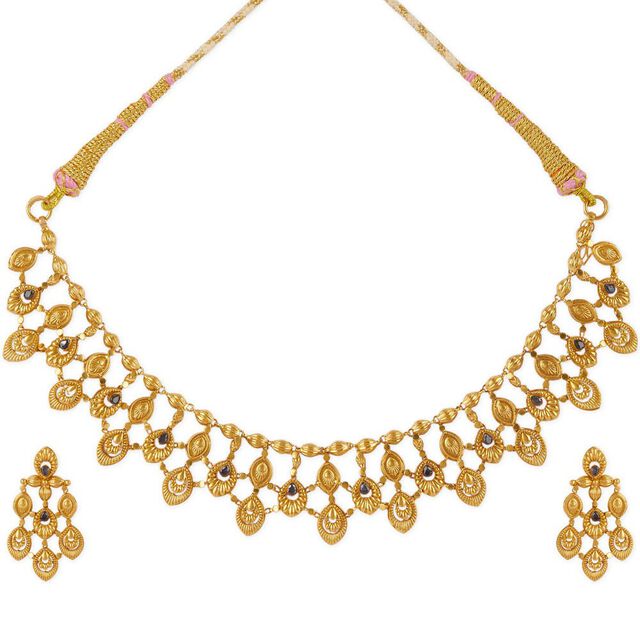 Tanishq 22KT Gold Necklace Set 