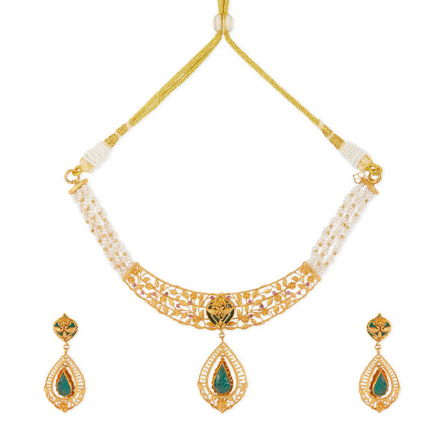 Tanishq 22KT Gold Necklace Set 2