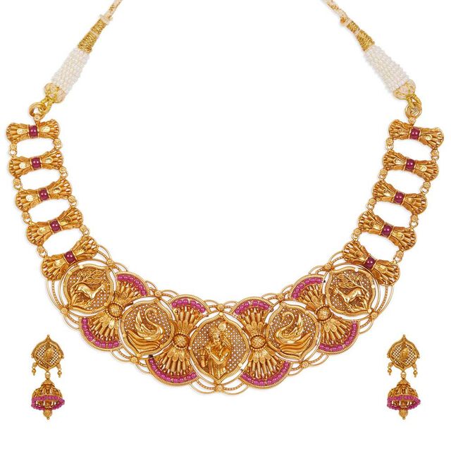 Tanishq 22KT Gold Necklace Set 