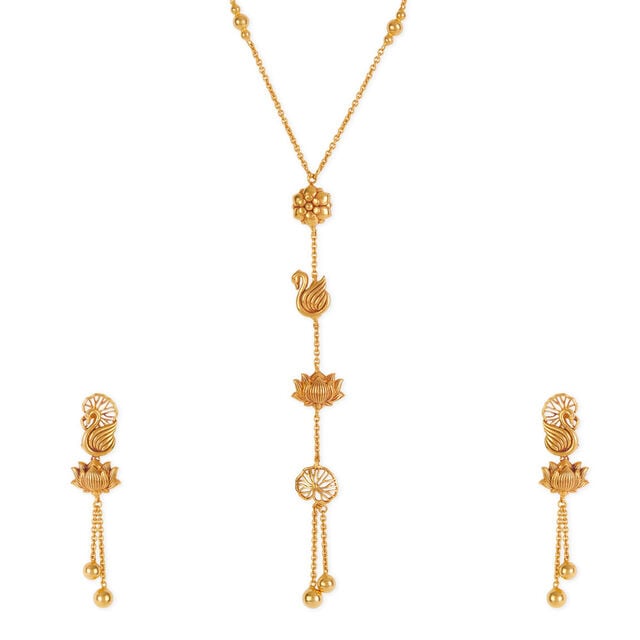 Tanishq 22KT Gold Necklace Set 