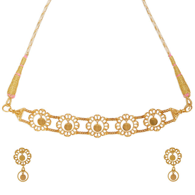 Tanishq 22KT Gold Necklace Set 