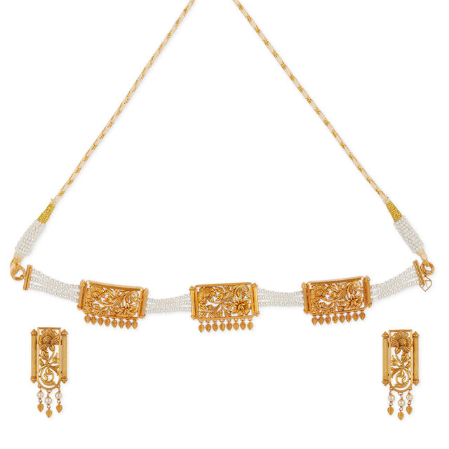 Tanishq 22KT Gold Necklace Set 2