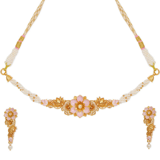 Tanishq 22KT Gold Necklace Set 