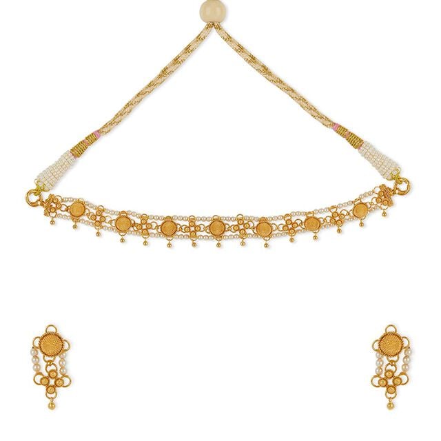 Tanishq 22KT Gold Necklace Set 