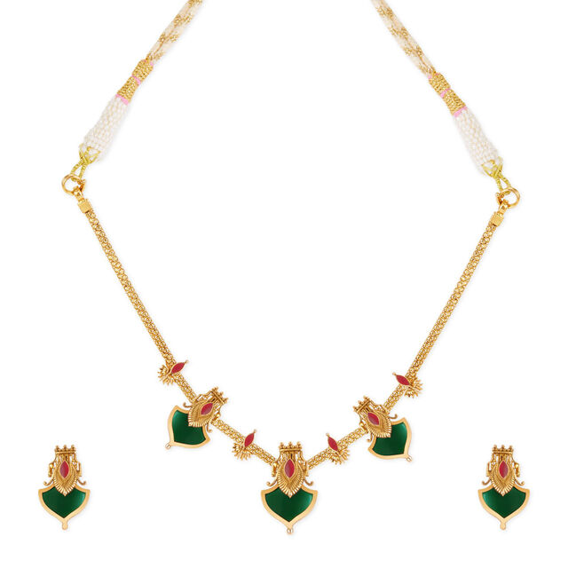 Tanishq 22KT Gold Necklace Set 