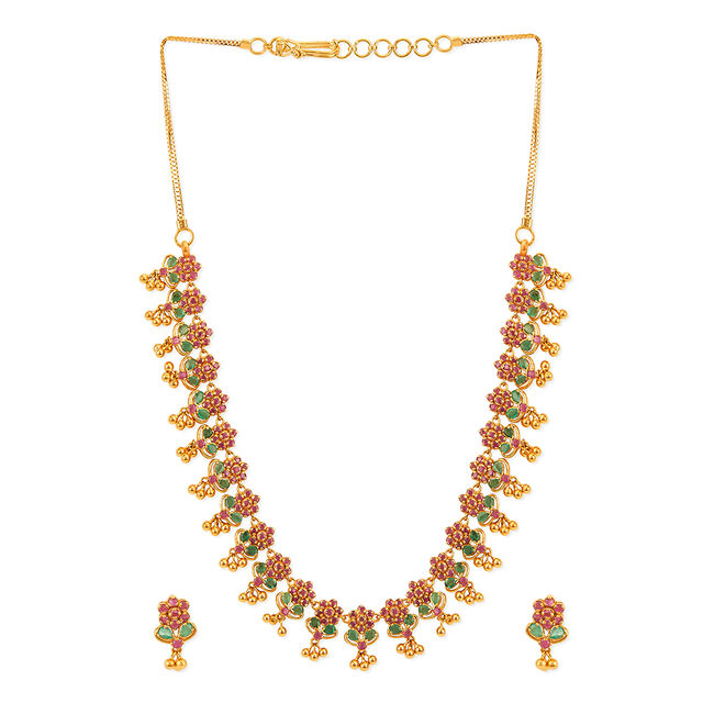 Tanishq 22KT Gold Necklace Set for Women 