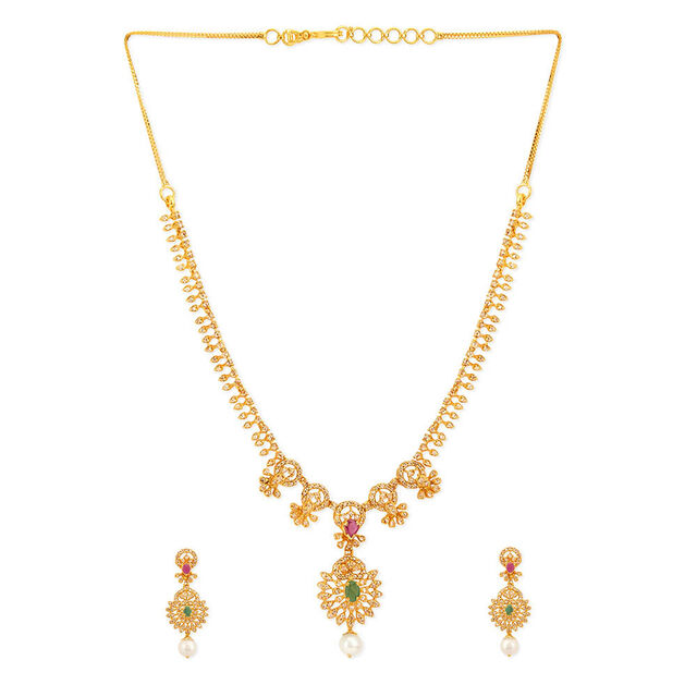 Tanishq 22KT Gold Necklace Set for Women 