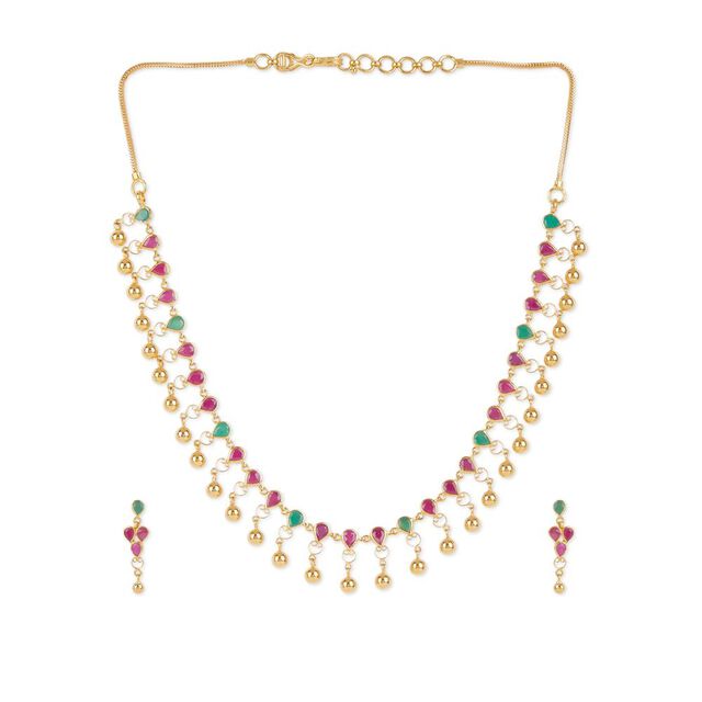 Tanishq 22KT Gold Necklace Set for Women 