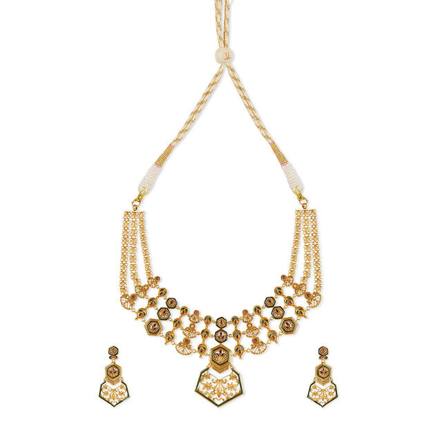 Tanishq 22KT Gold Necklace Set for Women 