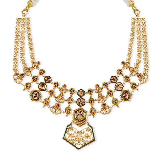 Tanishq 22KT Gold Necklace Set for Women 2