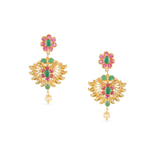 Tanishq 22KT Gold Neckwear with Earrings for Women 4