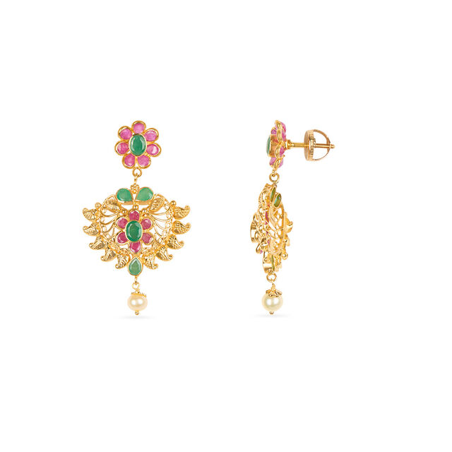 Tanishq 22KT Gold Neckwear with Earrings for Women 5