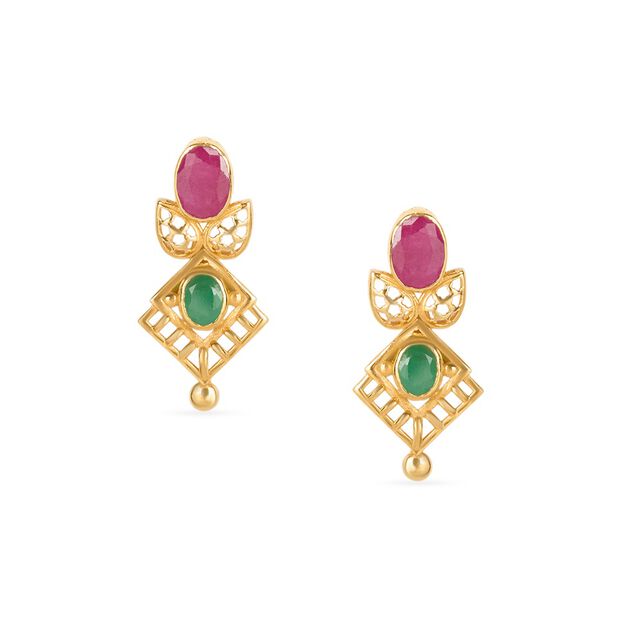 Tanishq 22KT Gold Neckwear with Earrings for Women 4