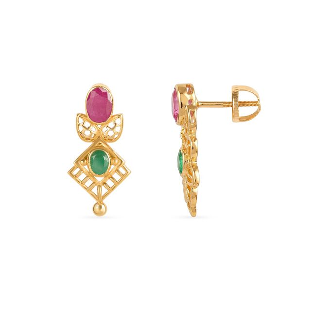 Tanishq 22KT Gold Neckwear with Earrings for Women 5