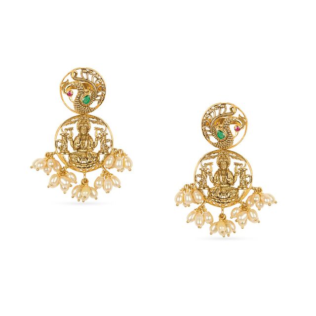 Tanishq 22KT Gold Neckwear with Earrings for Women 4