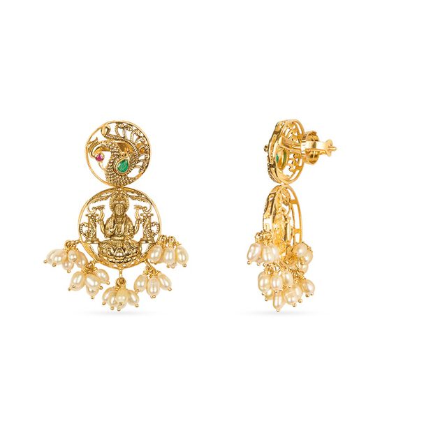 Tanishq 22KT Gold Neckwear with Earrings for Women 5
