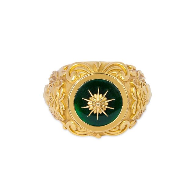 Tanishq 22KT Synthetic Stone Finger Ring for Women 