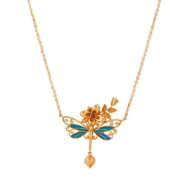 Tanishq 22KT The Garden Flight Necklace for Women 2