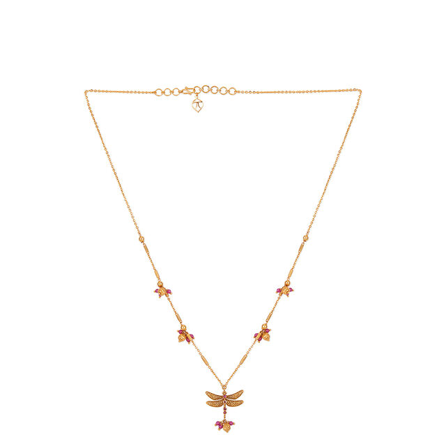 Tanishq 22KT Scarlet Flutter Necklace for Women 