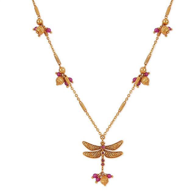Tanishq 22KT Scarlet Flutter Necklace for Women 2