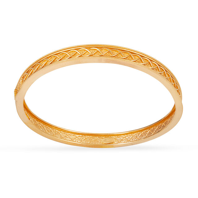 Tanishq 22 KT Temple Motif Gold Kada for Men 2