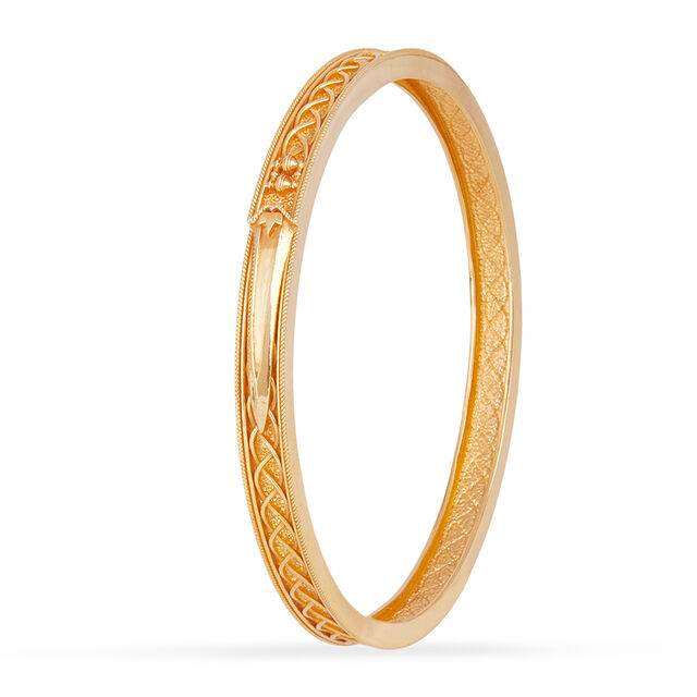 Tanishq 22 KT Temple Motif Gold Kada for Men 3