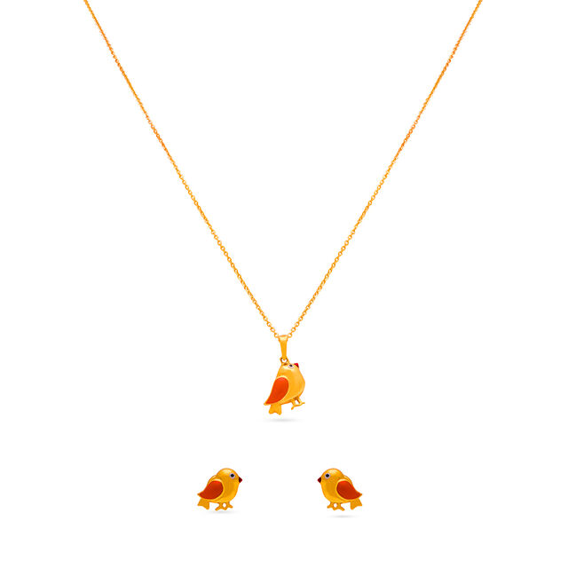 Adorable Bird Necklace and Earrings Set