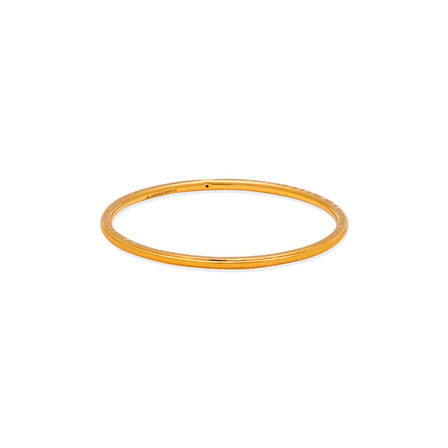 Simple Gold Grooved Bangle