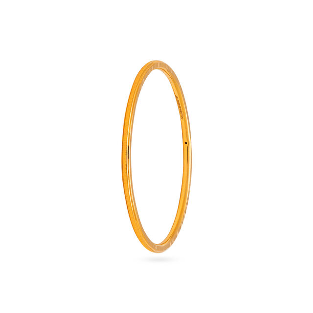 Simple Gold Grooved Bangle